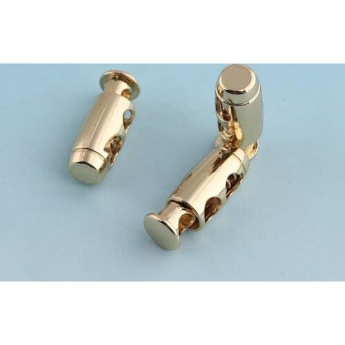 5mm Metal Rope Cord Stopper Double holes Cord adjuster Light Gold Cord Locks Toggle End Stopper Cord Toggle Lock Rope Toggle