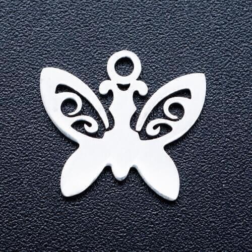5pcs/lot 316L Stainless Steel Butterfly DIY Charm Pendant Wholesale Pendants for Necklaces Charms for Necklaces Never Tarnish