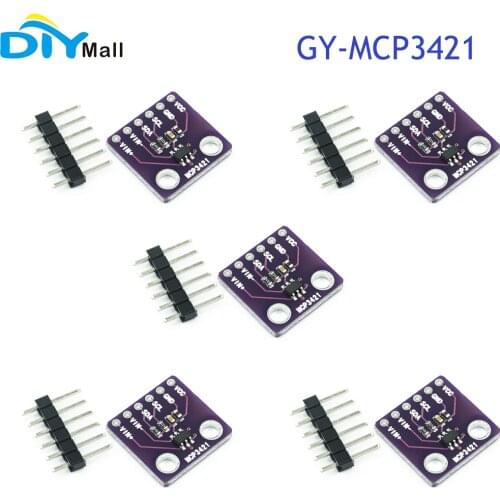 5pcs MCP3421 I2C SOT23-6 delta-sigma ADC Evaluation Module Board for PICkit Serial Analyzer Module GY-MCP3421