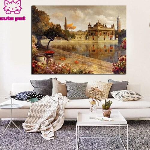 5D DIY Diamond Painting European Buildings Art Landscape cross stitch full square/round diamond embroidery mosaic painting