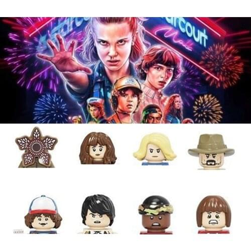 8pcs Strangers things Dustin/Barb/Demogorgons/hopper Eleven will Building Blocks set toys for kids gifts