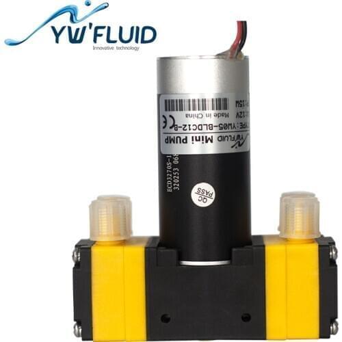 YWfluid 12v/24v -0.05MPa 4.2L/min brushless motor with PTFE micro diaphragm pump YW05-B-BLDC