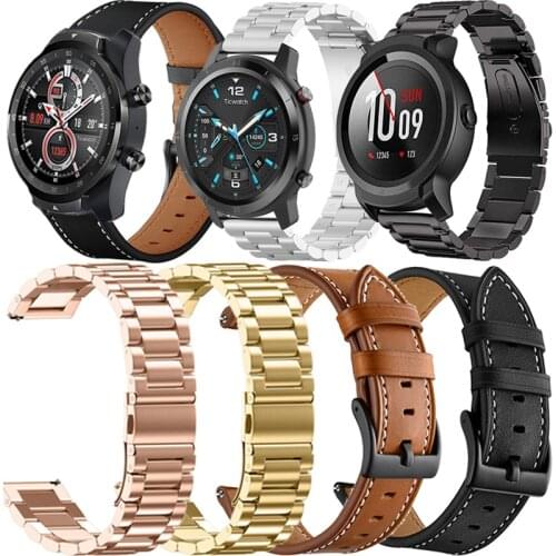 Stainless Steel Strap For Ticwatch Pro 3 Gps 2020 2021 2019 E2 S2 Gtx 4G 2 E Bracelet Watchband Leather Wristband SmartWatch