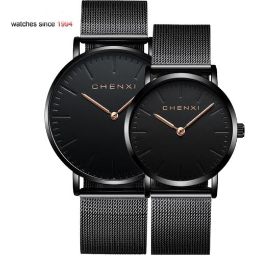 Watch Fashion Lovers Wristwatches Women Men Quartz Wristwatch Black Casual Mesh Strap Ultra Thin Watches