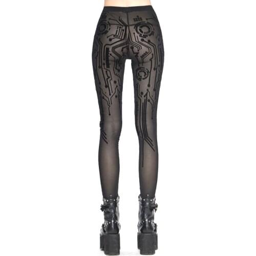 European and American female punk sex appeal tight pants thin hollow high waist to wear inside casual pants sports pants