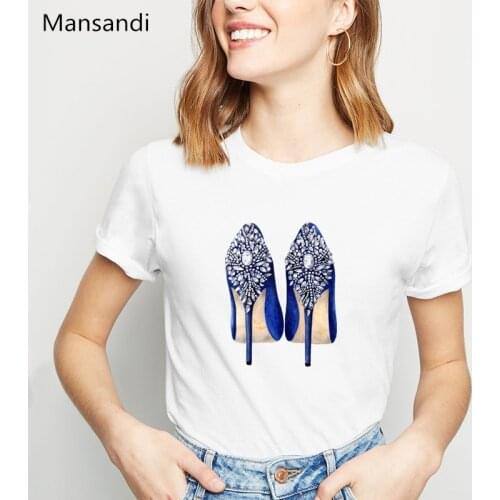 High heel paradise Print T Shirt women Pretty Rivet Shoes Art Design tshirt female harajuku shirt summer tops t-shirt