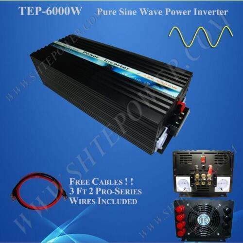 6000W pure sine wave inverter for home use dc 12v/24v to ac 110v/220v