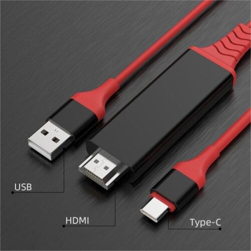 Type-c to HD MI HD cable TV projector video cable mobile phone and tablet the same screen cable