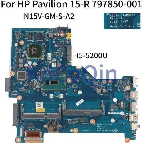 KoCoQin Laptop motherboard For HP Pavilion 15-R 250 G3 I5-5200U 82M Mainboard 797850-001 797850-601 LA-B972P SR23Y N15V-GM-S-A2