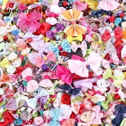 Lucia crafts 20g/lot Mini Printing Ribbon Bow Pet Bowknot Craft DIY Wedding Decor Hair Accessories B0215