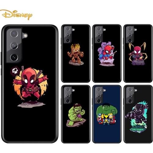 Cute avenger superhero For Samsung Galaxy S21 S20 S10e S9 S8 S7 S6 Plus Ultra Lite Edge 5G Silicone Black Soft Phone Case