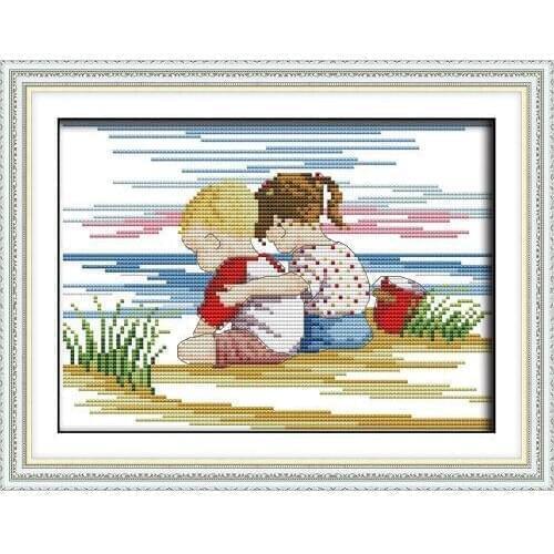 Everlasting Love Go Home Chinese Cross Stitch Kits Ecological Cotton Clear Stamped Printed 11CT DIY Wedding Decoration For Home