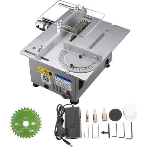 Mini Table Saw Handmade Woodworking Bench Lathe Electric Polisher Grinder DIY Circular Cutting Saw Blade 7000RPM B12 Chuck