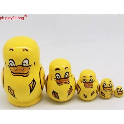 PB Playful bag Five layer duck Russian dolls wooden toy set exquisite and interesting crafts for lovers the best gift HG52
