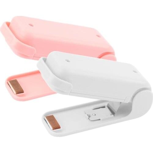Food Sealer Mini Household Sealing Machine Plastic Package Storage Bag Heat Bag Sealer Capper Kitchen Gadget Resealer Pink White