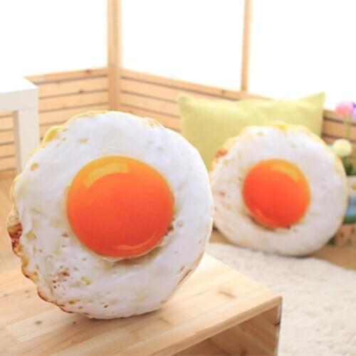 40cm Creative Simulation Stuffed Cotton Soft Fried Egg Cushion Sleeping Pillow Plush Baby Toy Stuffed Poached Egg Food Doll