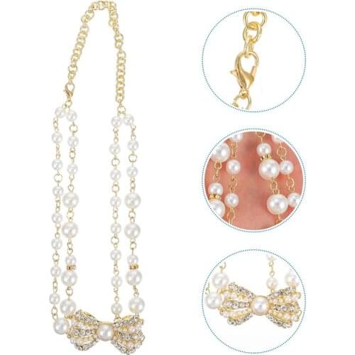Bow Charm Neck Chain Clavicle Pendant Pearl Choker Clavicle Matching Jewelry