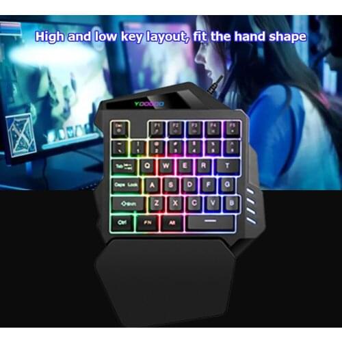 Professional Ultra-slim Wired Keyboard One Handed Gaming Keyboard Single Handed Mini Membrane Keyboard for PC Gamer