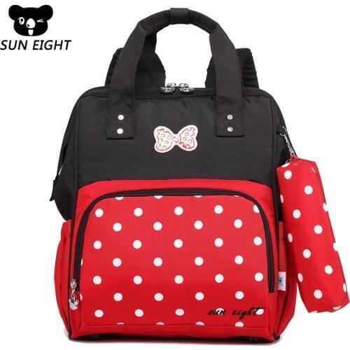 SUN EIGHT Kids School Bags For Girls School Backpack For Girl Dot Printing Children Backpack Bag For Teenagers Kids Back Pack