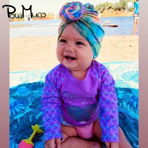 Powmuco Toddler Comfortable Breathable Print Hats Cute Flowers Pattern Fold Knotted Infant Caps Clothing Decoration Holiday Gift