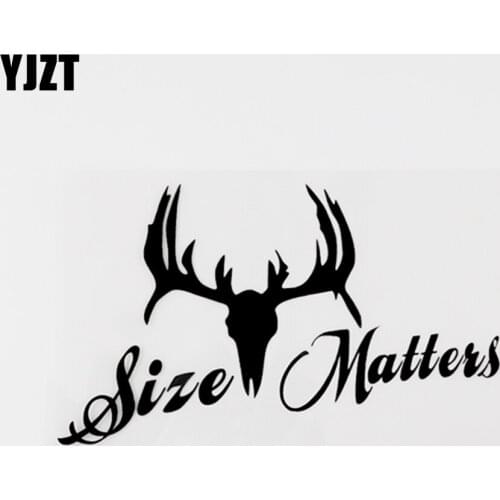 YJZT 16CM×9.3CM Fashion Size Matters Hunter Deer Head Viny Car Sticker Decals 8C-0696