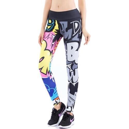 Funny Print Slim Yoga Pant Bottomed High Waist Breathable ports Leggings Push Up Leggings Sport Women Fitness Gym Clothing