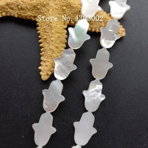 60pcs/lot 12x16mm Natural Hamsa Mother of Pearl shell for DIY Jewelry Hand MOP Pearl shell Beads