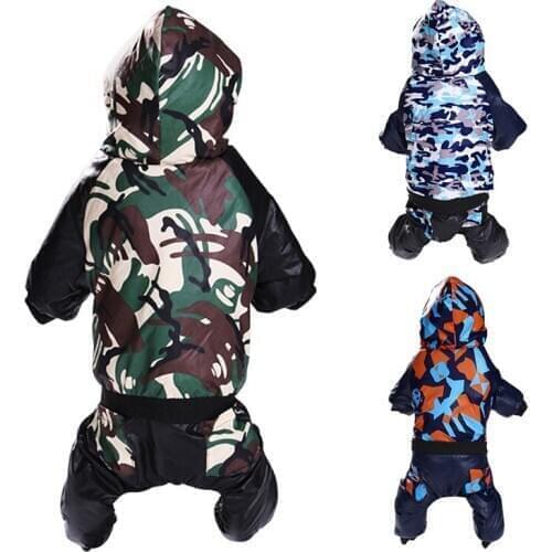 -Pet Dog Clothes Winter Warm Down Jacket Small Dog Chihuahua Hooded Clothes Camouflage Hoodie For French Bulldog Jumpsuit