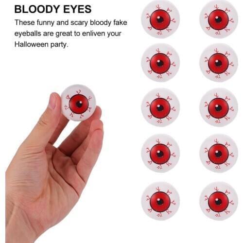 20pcs 35mm Halloween Simulation Eyeballs Red Eyes Round Scary Bloody Eyes DIY Craft Party Decors Toy Parts