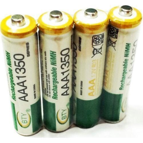 4pcs/lot AAA 1350mAh 1.2 V Ni-MH Rechargeable Battery for Toys Camera MP3 Flashlight and Torch