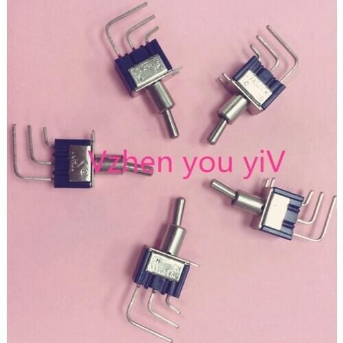 50PCS Mini MTS-102C4 3-Pin SPDT G103 ON-ON 3A 250V Bent Toggle Switches