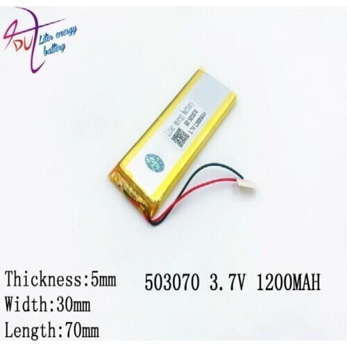 503070 483070Liter energy 3.7V polymer lithium battery MP4 MP5 1200MAH game machine driving recorder