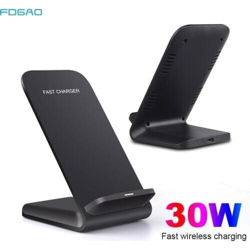 FDGAO 30W Qi Wireless Charger For iPhone 12 11 XS XR for Samsung S21 S20 S10 Galaxy Note 20 10 Type C Fast QC 3.0 Phone Charger