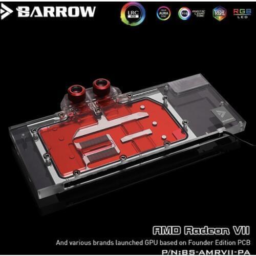 Barrow BS-AMRVII-PA, LRC 2.0 Full Cover Graphics Card Water Cooling Blocks, For AMD Founder Edition Radeon VII