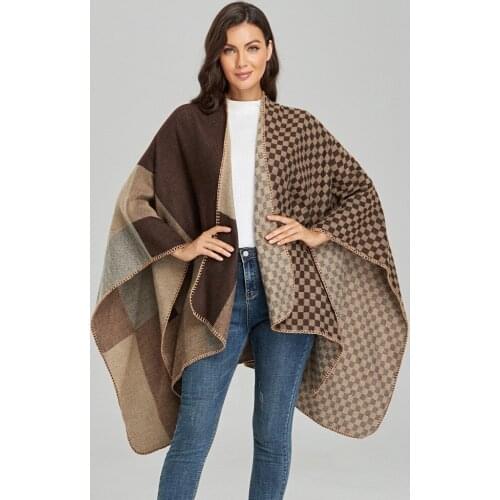 Brand 2021 New Winter Women Scarf Warmer Shawl Ladies Vintage Thick Blanket Wrap Cashmere Pashmina Poncho Capes Female