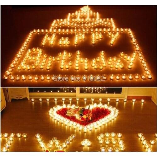 50pcs Smokeless Tealight Tea Candles For Wedding Birthday Party Christmas Home Decoration