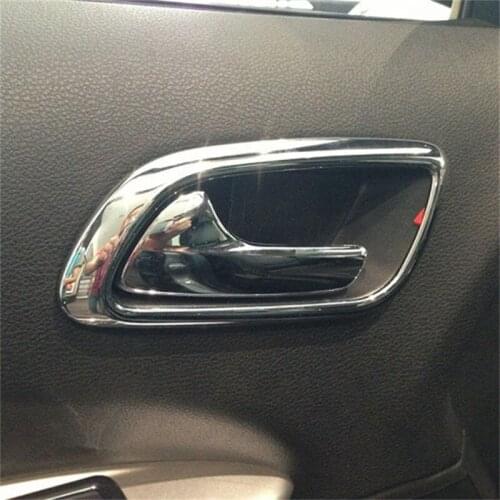 For Dodge Journey Fiat Freemont 2011- 2018 Inner Door Handle Bowl Frame Cover Car Stickers ABS Chrome Auto Styling Accessories
