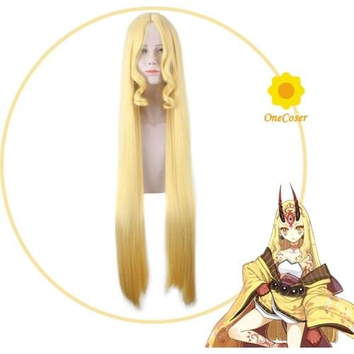 Fate Grand Order Ibaraki Douji Doji Long Blonde Cosplay Wig FGO +Free Wig Cap Synthetic Hair Halloween Party Props Girls Women
