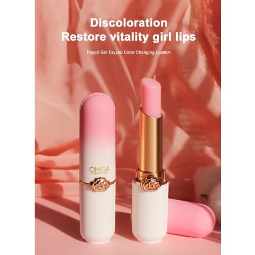 Vitality Color Change Lipstick Peach Girl Crystal Lip Balm Long-lasting Moisturizing Non-stick Cup Not Easy To Fade TSLM1