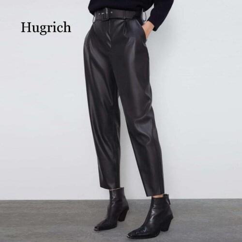 Женские кожаные брюки Hugrich China At AliExpress