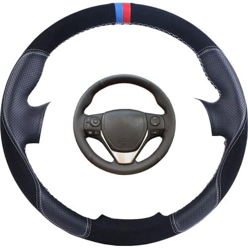 Custom Car Steering Wheel Cover For Toyota RAV4 2013-2016 Toyota Corolla 2014-2016 Scion Suede Leather Auto Steering Wheel Braid
