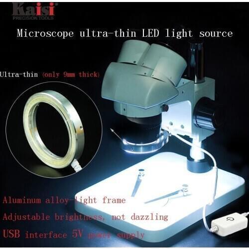 Kaisi Ultra Thin 60 LED Adjustable Ring Light lluminator Lamp For STEREO ZOOM Microscope USB Plug