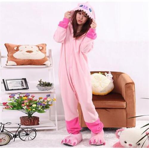 Adult Onesie Animal Rompers Womens Sleepwear Pink Stitch Pajamas Fleece Onesie Cartoon Cosplay Costumes Pyjama Sleepsuit