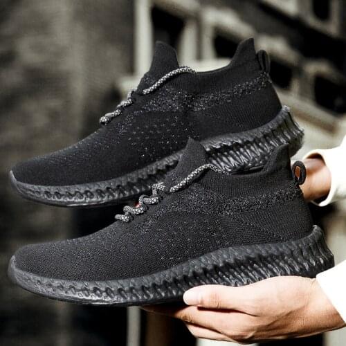 Mens Slip on Sock Sneakers 39-45 Super Light Breathable Mens Shoes Men Walking Jogging Shoes Men Sneakers Casual Shoes for Men