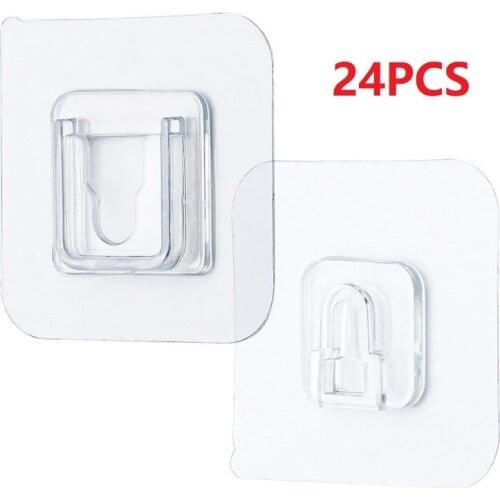 Multi-Purpose Hooks 5/12 Pairs Double-sided Adhesive Wall Hooks Waterproof Clothes Hats Towel Hooks Kitchen Bath Door Hooks