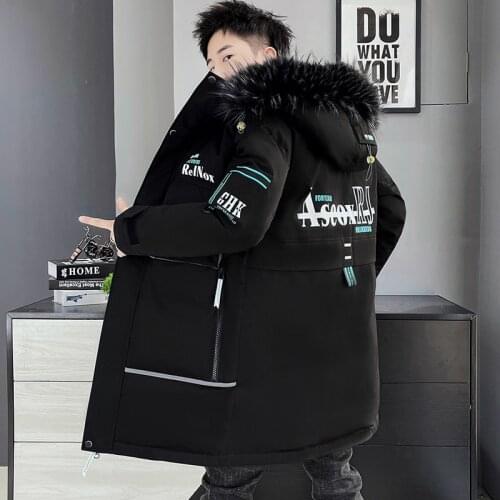 2021 Autumn Winter Mid-Length Mens Thick Cotton-Padded Jacket Warm Long Coat Outer Daily Streetwear Windbreaker Tops Clothing