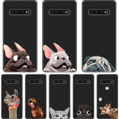 TPU Soft Phone Case For Samsung Galaxy S10E S10 Plus 5G Silicone Pug Dog Cat Alpaca Back Cover For Samsung Galaxy Note 10 Pro