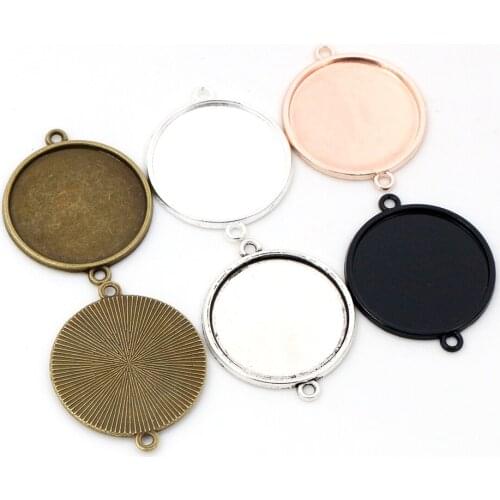 New Fashion 10pcs/lot 25mm Inner Size 5 Colors plated Cameo Cabochon Base Setting Charms Pendant