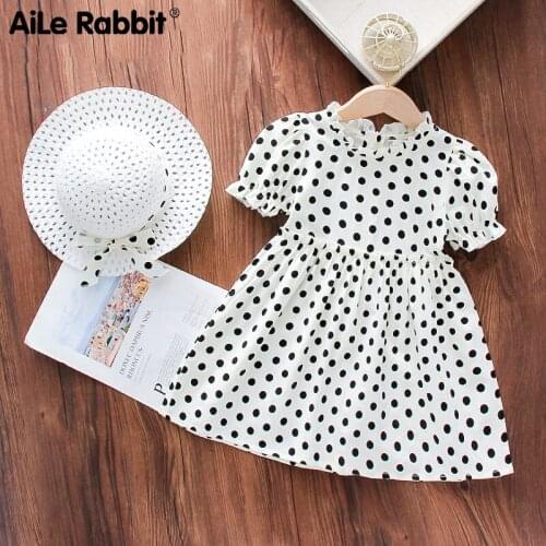 2021 Girls New Dress Fashion Cotton Floral Princess Dress Out For Photos Rural Style Childrens Clothes Dress Hat Kid Clothes