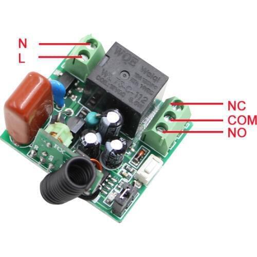 New AC220V Mini 10A Relay 1 CH RF Wireless Remote Control Switch System 1pc Separate Receiver 315 /433MHZ